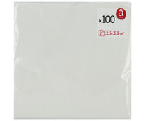 Servilletas desechables color blanco 33 x33cm., doble capa ACTUEL 50 uds. Servilletas desechables color blanco 33 x33cm., doble capa ACTUEL 50 uds.