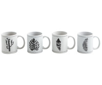 Taza de 0,33 litros fabricada en gres, diseño de hojas , Ikal QUID. Taza de 0,33 litros fabricada en gres, diseño de hojas , Ikal QUID.
