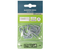 Bolsa con 15 alcayatas zincadas con rosca y medida de 3 x 25 milímetros RAIA. Bolsa con 15 alcayatas zincadas con rosca y medida de 3 x 25 milímetros RAIA.