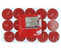 30 velas calientaplatos rojas, perfumadas con olor a frutos rojos AUCHAN. 30 velas calientaplatos rojas, perfumadas con olor a frutos rojos AUCHAN.