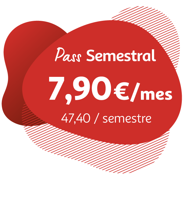 Semestral pass 7,90€ / 47,40€ semestre