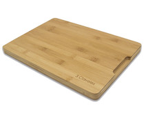 Tabla de cortar rectangular, 30x20x1,9 Centímetros, fabricada en madera de bambú INALSA.