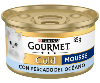 Comida para gatos a base de mousse de pescado blanco GOURMET tarrina 85 g. Comida para gatos a base de mousse de pescado blanco GOURMET tarrina 85 g.