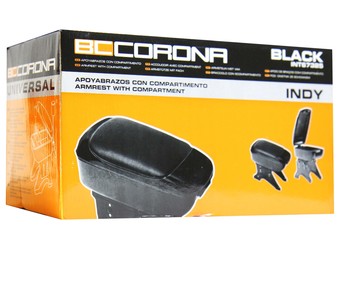 Apoyabrazos de color negro / cromado con compartimento interior BCCORONA Indi. Apoyabrazos de color negro / cromado con compartimento interior BCCORONA Indi.
