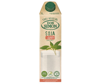 Bebida de soja ligera (100% vegetal), con alto contenido en proteínas DON SIMÓN 1 l Bebida de soja ligera (100% vegetal), con alto contenido en proteínas DON SIMÓN 1 l