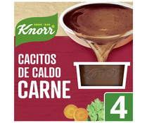 Cacitos de caldo de carne, con ingredientes naturales, sin glutamato KNORR 4 uds. x 28 g. 