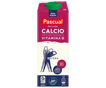 Leche entera de vaca, con calcio y con un alto contendio en vitamina D PASCUAL 1 l.