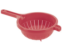 Escurridor de cocina fabricado en plástico con mango, color rojo, TONTARELLI.