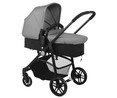 Coche de paseo trío, capazo homologado, color gris y negro, NURSE ROLLER.