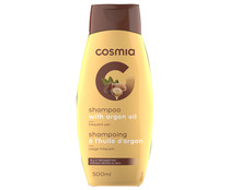 Champú de uso frecuente con aceite de argan para cabellos secos o dañados COSMIA 500 ml.