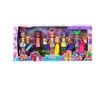 Pack 5 muñecas skate Danessa Deer, Harmony Hamster, Barley Bunny, Felicity Fox y Cleo Corgi con mascotas, ropa y accesorios deportivos, ENCHANTIMALS City Tails MATTEL HHC19.