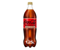Refresco de cola Zero Zero sin azúcar COCA COLA 1,25 l.