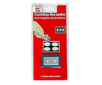 Cuchillas de recambio para rasquetas de vitrocerámica TECNHOGAR Pack de 5 unidades.