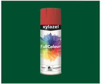 Spray de pintura color verde, satinado, XYLAZEL Fullcolour, 400ml.
