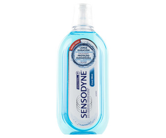 Enjuague bucal sin alcohol, con sabor a menta, para pesonas con sensibilidad dental SENSODYNE 500 ml. Enjuague bucal sin alcohol, con sabor a menta, para pesonas con sensibilidad dental SENSODYNE 500 ml.