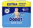 Pañales talla 4, para niños de 10 a 15 kilogramos DODOT Bebé-seco 62 uds.