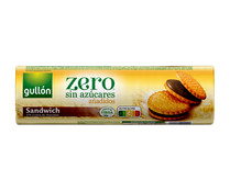 Galleta sándwich rellena de crema de chocolate  sin azúcares añadidos GULLÓN  ZERO250 g.