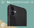 Smartphone 15,49cm (6,1") iPhone 11 black (REACONDICIONADO), Chip A13 Bionic, 128GB, 12+12 Mpx, vídeo en 4K, iOS 15.