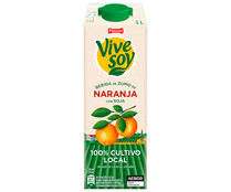 Bebida de zumo naranja con soja de cultivo 100% local VIVESOY de Pascual 1 l.