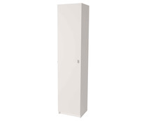Armario multiusos de 1 puerta de melamina de color blanco, MEKA-BLOCK. Armario multiusos de 1 puerta de melamina de color blanco, MEKA-BLOCK.