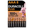 Pack de 8 pilas alcalinas AAA, LR03, 1,5V, DURACELL Plus.
