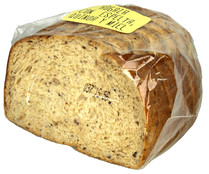 Hogaza de pan de trigo Espelta (50%), quinoa (2%) y miel (0.3%), 400g.