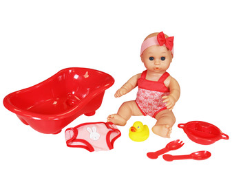 Muñeca bebé 30cm con bañera y accesorios, ONE TWO FUN ALCAMPO. Muñeca bebé 30cm con bañera y accesorios, ONE TWO FUN ALCAMPO.