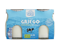 Yogur griego de vaca ecológico CANTERO DE LETUR pack 2 uds x 125 g.