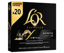 Café  Ristretto I 11 en cápsulas compatibles con Nespresso L'OR  ESPRESSO 20 uds.