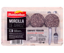 Morcilla de arroz frita, lista para calentar y comer MONTEALBOR 250 g. Morcilla de arroz frita, lista para calentar y comer MONTEALBOR 250 g.