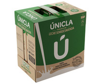 Leche de vaca semidesnatada de origen 100% gallega ÚNICLA 6 x 1 l.