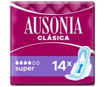 Compresas super con alas AUSONIA Clásica 14 uds.