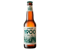 Cerveza rubia Pale Ale AMBAR 1900 botella de 33 centilitros