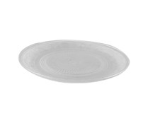 Plato de postre de vidrio en relieve blanco, 20 cm, ACTUEL.
