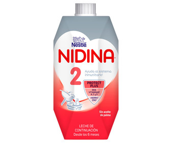 Leche (2) de continuación líquida desde los 6 meses NIDINA 500 ml. Leche (2) de continuación líquida desde los 6 meses NIDINA 500 ml.