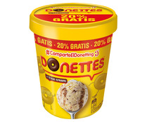 Tarrina de helado de Donttes con trocitos de chocolate LA MENORQUINA 500 ml.