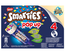 Helado de vainilla con caramelos de chocolate de diferentes colores SMARTIES de Nestlé 4 x 85 ml.
