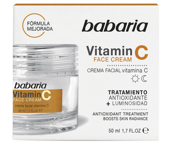 Crema facial antioxidante con vitamina C, mejoradora de la luminosidad BABARIA 50 ml. Crema facial antioxidante con vitamina C, mejoradora de la luminosidad BABARIA 50 ml.