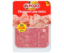 Chopped pork de lata, de categoria extra, sin gluten y crotado en lonchas EL POZO 250 g.