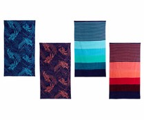 Toalla de playa velour, 90x160cm, 100% Algodón, 350g/m², ACTUEL. diferentes modelos, 1 unidad.