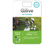 Pack 4 cartuchos de tinta compatibles (Epson 16) QILIVE T1626, negro, cian, magenta y amarillo.