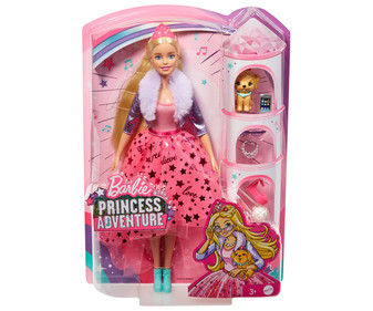 Muñeca Princesa Deluxe con perrito y accesorios, BARBIE. Muñeca Princesa Deluxe con perrito y accesorios, BARBIE.