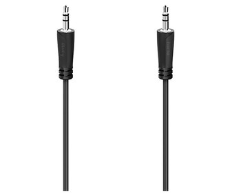 Cable HAMA de Jack 3,5mm macho a Jack 3,5mm macho, 3 metros, terminales dorados, color negro. Cable HAMA de Jack 3,5mm macho a Jack 3,5mm macho, 3 metros, terminales dorados, color negro.