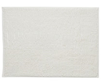 Alfombra de baño de chenilla color blanco, 50x70cm., 900/m² ATUEL.