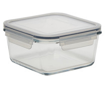 Hermético de vidrio borosilicato cuadrado con capacidad de 1 litro, ACTUEL. Hermético de vidrio borosilicato cuadrado con capacidad de 1 litro, ACTUEL.