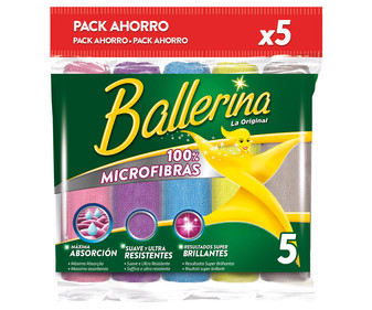 Bayetas microfibras BALLERINA 5 uds. Bayetas microfibras BALLERINA 5 uds.