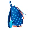 Mochila preescolar diseño de super héroe, color azul y naranja, PRODUCTO ALCAMPO, 24x25x13cm.