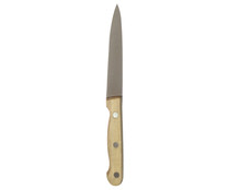 Cuchillo de cocina multiúsos con hoja de acero inoxidable de 13cm., y mango de madera, ACTUEL.