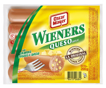 Salchichas cocidas de cerdo y pollo con queso fundido y sabor ahumado OSCAR MAYER Wieners 200 g.