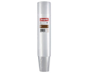 Vasos desechables de plástico 100% reciclado, 0,25 litros, 50 unidades NUPIK. Vasos desechables de plástico 100% reciclado, 0,25 litros, 50 unidades NUPIK.